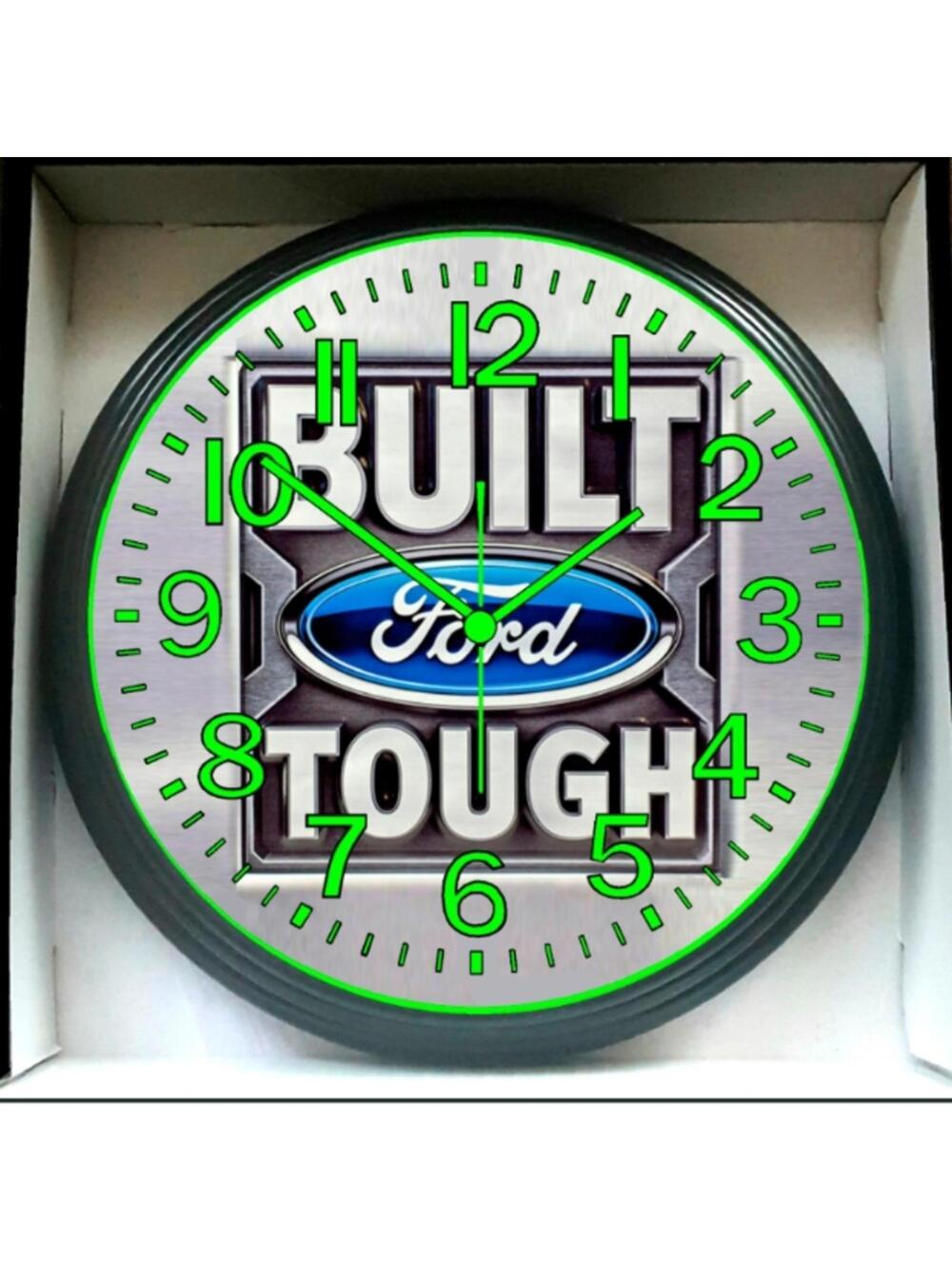 Ford Built Tough Wall Clock - Green and Silver
